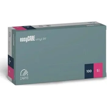 Pracovní rukavice easyCARE by ZARYS easyCARE - vinylové rukavice PF, nepudrované, S-XL, (100ks), transparentní Velikost: S