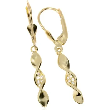 Náušnice Zlatnictví Helios Visací náušnice se zirkony ze zlata