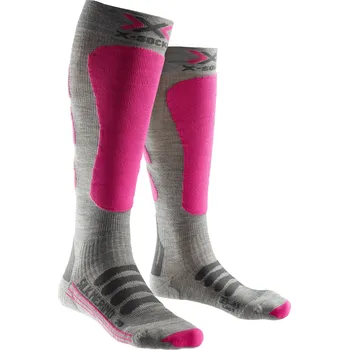 Pánské termo ponožky X-Socks Ski Silk Merino Socks Women - Grey/Fuchsia 35-36