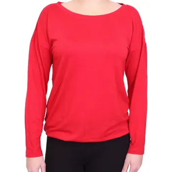 Tričko pro ženy s dlouhým rukávem Pleas 180779 červená velikost XXL