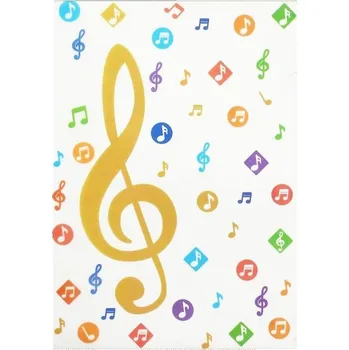 Tenká plastová složka na dokument A4 - zlatý houslový klíč