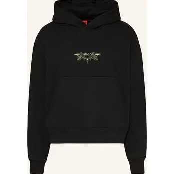 Pánská mikina Hugo Pánská Mikina S Kapucí Dimstone, černá / zelená / světle...