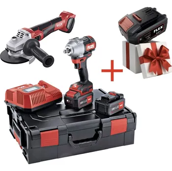 Sada nářadí FLEX ASN1 - Aku rázový utahovák 950 Nm +&nbsp;Aku úhlová bruska s brzdou 125 mm