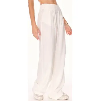Dámské kalhoty MANDRAGORA Kalhoty z materiálu Ora Écru Straight Leg M_L