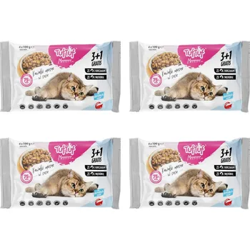Krmivo pro kočku TUF TUF 2x with chicken, 2x with liver - mokré krmivo pro kočky - 4x(4x100g)