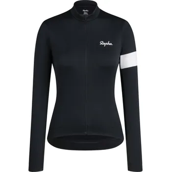 cyklistický dres Rapha Women's Core Thermal Long Sleeve Jersey - Black/White S