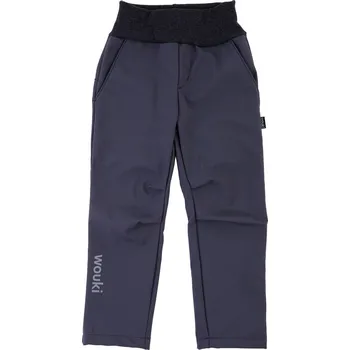 Dívčí kalhoty Wouki Jarní softshellové kalhoty Dun - antracit 122