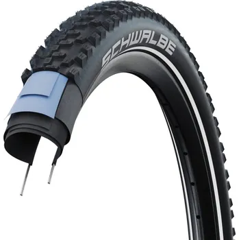 Plášť na kolo Schwalbe Smart Sam Addix DD RaceGuard drát 27.5x2.6 - černá / reflexní pruh 27.5x2.6