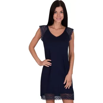 Dámská noční košile Babella košilka na spaní s krajkou Naomi navy velikost M