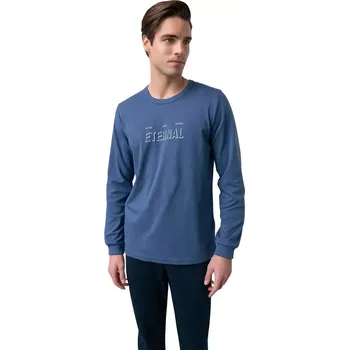 Pánské pyžamo Pánské pyžamo s dlouhým rukávem Vamp! 17598 blue truth velikost XXL