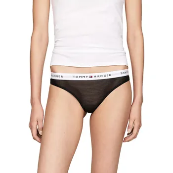 Kalhotky Dámská tanga Tommy Hilfiger z elastické pleteniny UW0UW05532 černé velikost XL-46/48