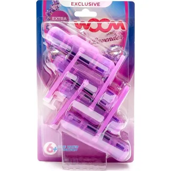 WC čistič wOOm WC závěska 4x50g barvící - Lavandule