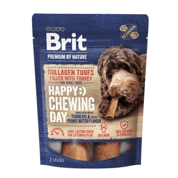 Krmivo pro psa Brit Premium by Nature Collagen Chews Tubes filled with Turkey 15cmx20mm 2 ks
