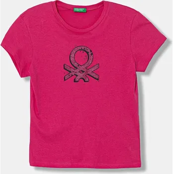 Dětské bavlněné tričko United Colors of Benetton růžová barva, 3I1XC10Q1 3I1XC10Q1.G.seasonal 42X, vel. 160