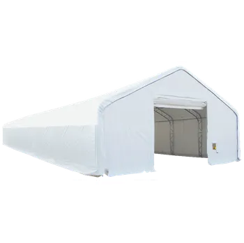 Zahradní stavba Plachtová hala hranatá HeavyDuty 10m x 30,5m x 3,2m/5,2m PVC 900g/m² F90