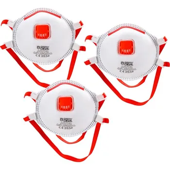 respirátor KesTek Ochranná maska proti jemnému prachu FFP3 s výdechovým ventilem, 3 ks