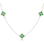 Olivie Pozlacený stříbrný náhrdelník s malachitem TALIS Ag 925; ≤5,65g.