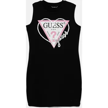 Dámské šaty Dětské bavlněné šaty Guess černá barva, midi, J4RK38 KA6W4 J4RK38.KA6W4.PPYA 99X, vel. 167