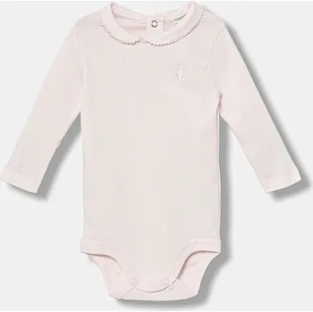 Dětská móda Bavlněné kojenecké body United Colors of Benetton 3I9WAB00R.G.W.seasonal růžová 03X, vel. 50