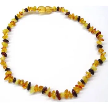 Náhrdelník Prosperk Jantarové korálky pro větší děti - přírodní multicolor 38cm S4663