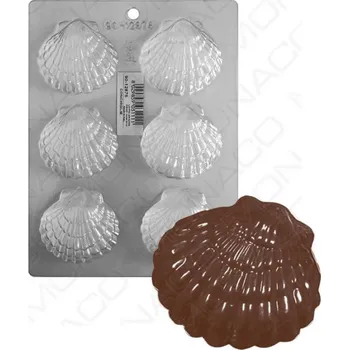 Forma na pečení FORMA NA ČOKOLÁDU - MUŠLE 6ks (PLASTOVÁ)