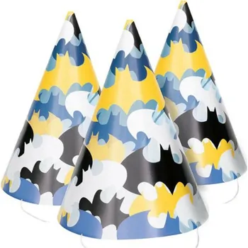 Party dekorace Unique Batman party - Čepičky na party 8 ks