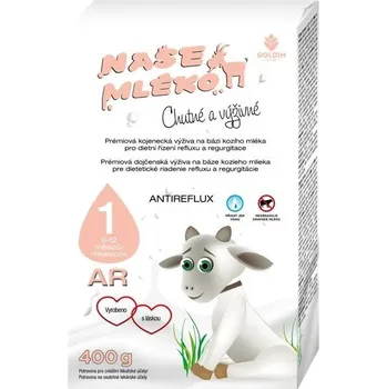 Kojenecká výživa Goldim NAŠE MLÉKO AR 1 ANTIREFLUX, 400g