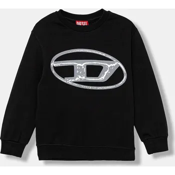 Chlapecká mikina Dětská bavlněná mikina Diesel SBONNIE OVER SWEAT-SHIRT J02488 černá 99X, vel. 120