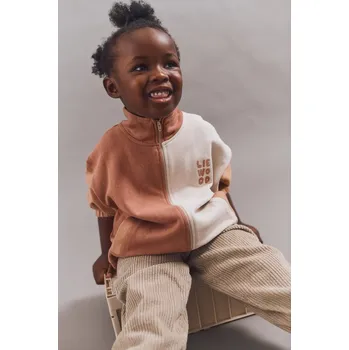 Chlapecká mikina Dětská bavlněná mikina Liewood Cassius Zip-up Sweatshirt LW20080.9BYA oranžová 32X, vel. 98-104