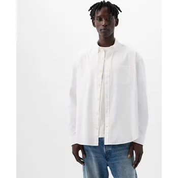 Pánská košile Košile GAP Standard Logo Oxford Shirt Optic White M