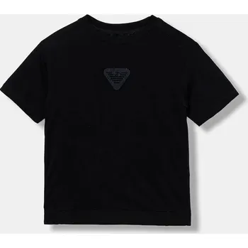 Chlapecké tričko Dětské bavlněné tričko Emporio Armani tmavomodrá barva, s aplikací, EB000813 AF13715 EB000813.AF13715 59X, vel. 176