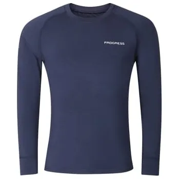 Pánské tričko E NDR pánské tričko dlouhý rukáv bambus tm.modrá L