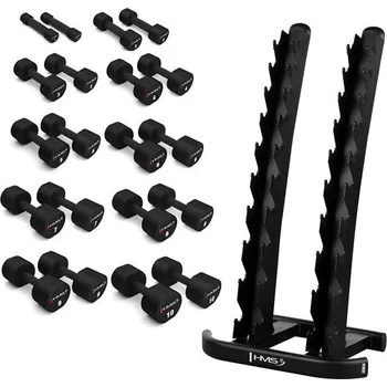 Sada 10 párů jednoruček HMS HPT 1-10 kg a stojanu STR37