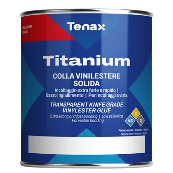 Průmyslové lepidlo Tenax Titanium Extra Clear – vinylesterové lepidlo na kámen a keramiku 1L