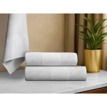 Ručník Sada ručníků CARRARA 1ks 60x100 cm a 1ks 40x55 cm 100% bavlna, bílá