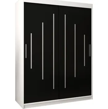 Šatní skříň Šatní skříň s posuvnými dveřmi YORK - 150x200cm -Bílá-Černá-
