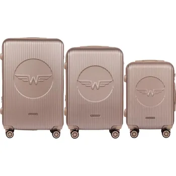 Champagne sada cestovních kufrů SWALLOW SWL03 KPL, Set of 3 Wings Suitcases (L,M,S), Champagne Velikost: Sada kufrů