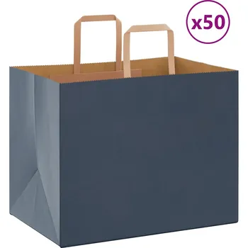 Dárková taška vidaXL Papírové tašky 50 ks s uchy Modrá 32x22x24 cm