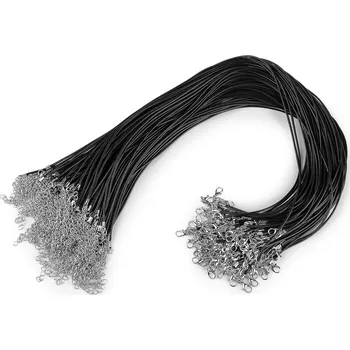 Splétaná šňůrka s karabinkou délka 45 cm, malé, 1 černá