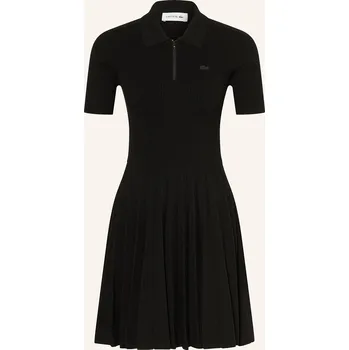 Dámské šaty Lacoste Dámské Pletené Šaty S Plisováním, černá, 42