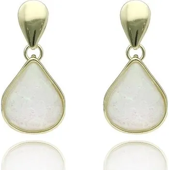 Náušnice Yvon Elegantní náušnice s bílým perleťovým efektem - kolekce LUCKY