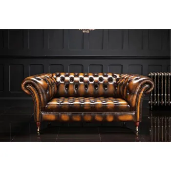 Sedací souprava BARRINGTON FURNITURE Sedačka Chesterfield Regency Hnědá Antique Gold