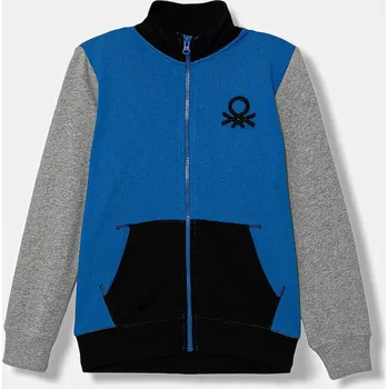 Chlapecká mikina Dětská bavlněná mikina United Colors of Benetton 3J68C501B.G.Season.9BYA modrá 55X, vel. 140