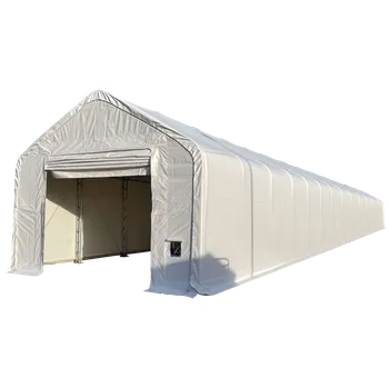 Zahradní stavba Plachtová hala hranatá HeavyDuty 6,1m x 31,72m x 3,05m/4,88m PVC 900g/m² F90