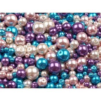 Šperk Skleněné voskové perly mix velikostí a barev Ø4-12 mm Varianta: 18 mix, Balení: 50 g