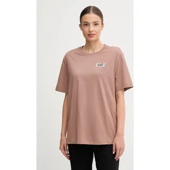 Dámské tričko Bavlněné tričko EA7 Emporio Armani AF12503.7W000407 hnědá 82X, vel. XS
