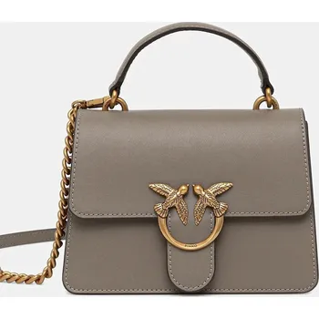 Kabelka Kožená kabelka Pinko šedá barva, 100071 A0F1 100071.A0F1 90X, vel. ONE SIZE