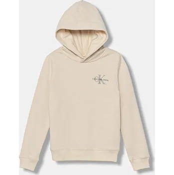 Chlapecká mikina Dětská bavlněná mikina Calvin Klein Jeans IU0IU00266.128.170.9BYA béžová 02X, vel. 128