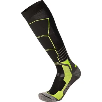 Pánské termo ponožky Mico Light Weight Superthermo Natural Merino Ski Socks - nero/giallo fluo 47-49