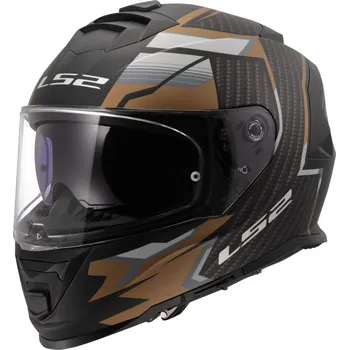 Helma na motorku LS2 HELMETS LS2 FF800 STORM II TRACKER BLACK GOLD-06 - Velikost L